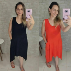 Vestido Laranja Ponta Viscolycra