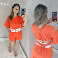 Conjunto Social Laranja Short e Cropped Blusa - comprar online