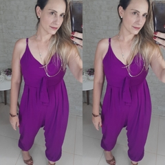 Macacão Roxo Jogguer Solto Costas Amarração