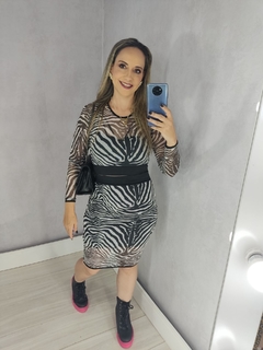 Conjunto Cropped e Saia Tule Zebra Com Forro na internet