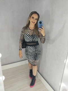 Conjunto Cropped e Saia Tule Zebra Com Forro - TRÈS CHIC BARRETOS