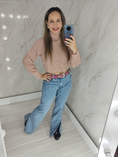 Calça Jeans Flare Lavagem Marmorizada - loja online