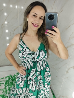 Vestido Longo Amarelo Estampado - Mila - comprar online