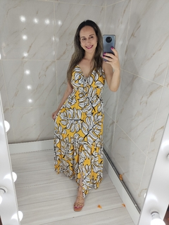 Imagem do Vestido Longo Amarelo Estampado - Mila