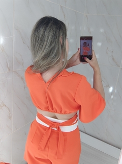 Imagem do Conjunto Social Laranja Short e Cropped Blusa