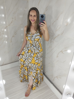 Vestido Longo Amarelo Estampado - Mila na internet