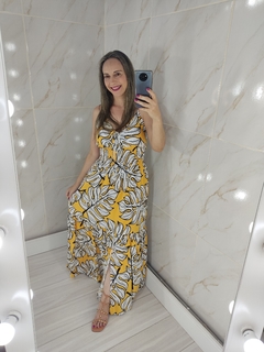 Vestido Longo Amarelo Estampado - Mila - comprar online