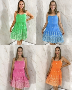 Imagem do Vestido Curto Bordado - 05 Cores