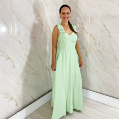 Vestido Longo Drapeado Verde - comprar online