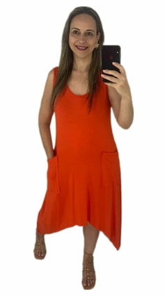 Vestido Laranja Ponta Viscolycra - comprar online