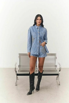 CAMISA JEANS STRASS - comprar online