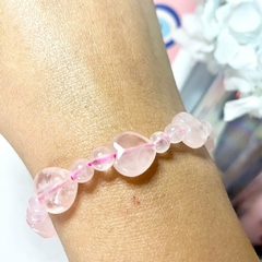 Pulsera cuarzo rosa corazón - comprar en línea