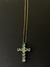 Colar luxo cruz - Colar dourado com pigente em cruz gavejado com zirconia colorida - Semijoia - comprar online