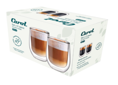 Set x 2 Tazas para Cafe Te Caliente Doble Vidrio 320 Ml