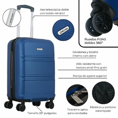 Valija Carry On 20" para Cabina 4 Ruedas Giratorias en internet