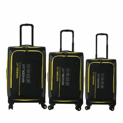 Set de Valijas x 3 Wanderlust Urban Mode SOFT Negro doble rueda