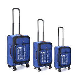 Set de Valijas x 3 Wanderlust Urban Mode SOFT Azul Marino doble rueda