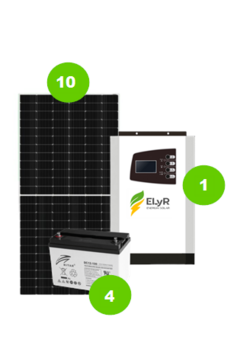 GENERA 990Kwh Mensuales !!! Generador Solar Híbrido 5Kw Paralelizable 10P 4BGEL