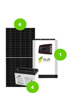 GENERA 396 Kwh Mensuales !!! Generador Solar HIBRIDO 3.5Kw Paralelizable 4P 4BGEL - comprar online