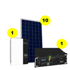 GENERA 990Kwh Mensuales !!! Generador Solar Híbrido 5Kw Paralelizable 10P Bateria LITIO