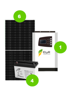 GENERA 594Kwh !!! Generador Solar Híbrido 5Kw Paralelizable 6P 4BGEL