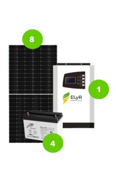 GENERA 792Kwh Mensuales !!! Generador Solar Híbrido 5Kw Paralelizable 8P 4BGEL