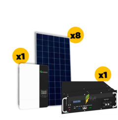 GENERA 792Kwh Mensuales !!! Generador Solar Híbrido 3.5Kw Paralelizable 8P Bateria LITIO