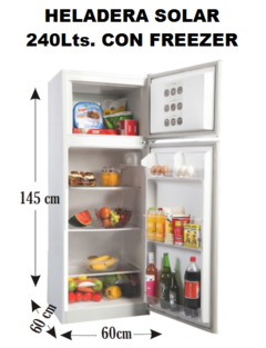 HELADERA SOLAR 240Lts. CON FREEZER