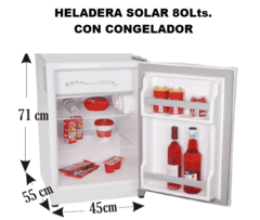 HELADERA SOLAR 80Lts. CON CONGELADOR