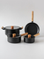 Batería de Cocina Noble 7 piezas Negro c/Mango de Madera Feuer