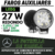 FARO REDONDO 9 LEDS - 27 WATTS ( 9 LED X 3 WATTS) - AUXILIAR