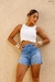 Shorts Jeans Mom Cintura Alta Com Pence 24541