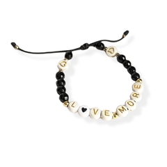 Pulsera "LOVE MORE" con ágata negra