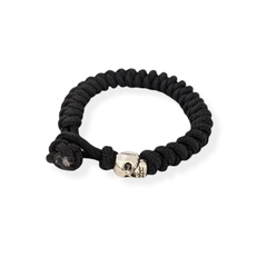 Pulsera nudos con paracord y dije calaca