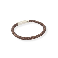 Pulsera piel trenzada ancha