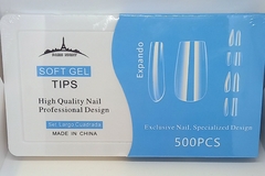 Tips Soft Gel París Night 500pcs Set Largo Cuadrada