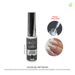 Esmalte Gel Nail Art Liner UV LED 8 Ml (Plateado Brillante)