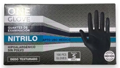 Guantes de Nitrilo Negros ONE GLOVE (Talle S) x 100 Uds.