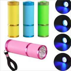 Mini lámpara Led UV para uñas de Gel (9 linternas LED)