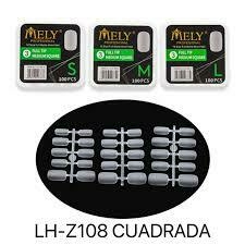 Tips Cuadrada Matte MELY x 100 Uds (Elegir Tamaño)