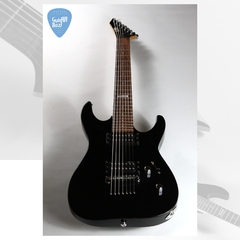 ESP Ltd M-17 Black 7 cuerdas Stratocaster SuperStrat Guitarra Electrica - GuitarBazar