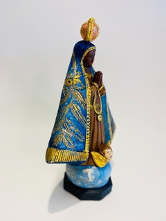 NOSSA SRA APARECIDA 30CM COLORIDA OURO - Pedro Paschoal Objetos & Arte