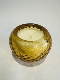 BOWL TWIST PP SALMAO C/OURO EM CRISTAL GILENO VELA AROMATICA