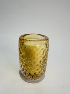 VASO TWIST PP SALMAO C/OURO EM CRISTAL GILENO VELA AROMÁTICA