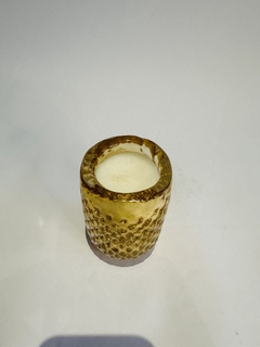 VASO TWIST PP SALMAO C/OURO EM CRISTAL GILENO VELA AROMÁTICA - Pedro Paschoal Objetos & Arte