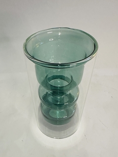 VASO EM VIDRO DUAS CAMADAS VERDE RXY2017 - comprar online