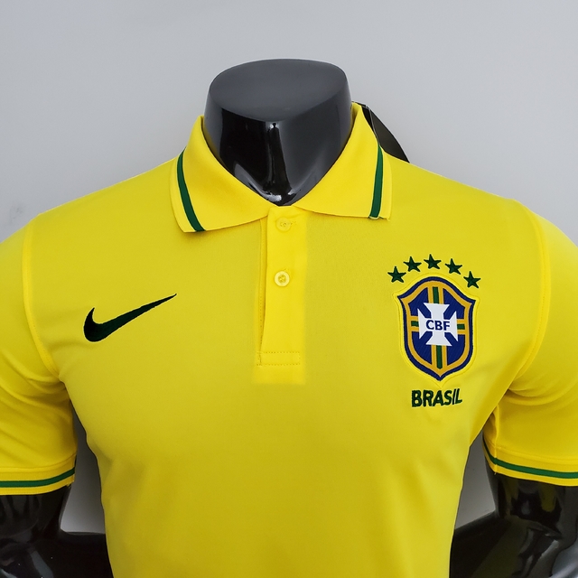 Camisa Seleção Brasil Polo Nike Masculino - Amarelo