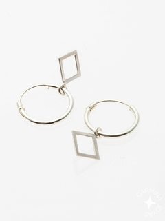 Argollitas square plata 925