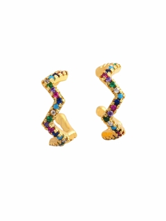 EAR CUFF ZIG ZAG RAINBOW - MORAVIA CRISTAL (UNIDAD)