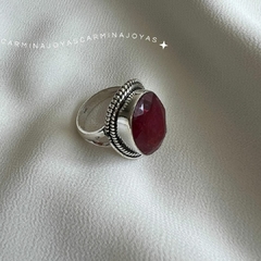 ANILLO PLATA Y RAIZ DE RUBÍ - carmina